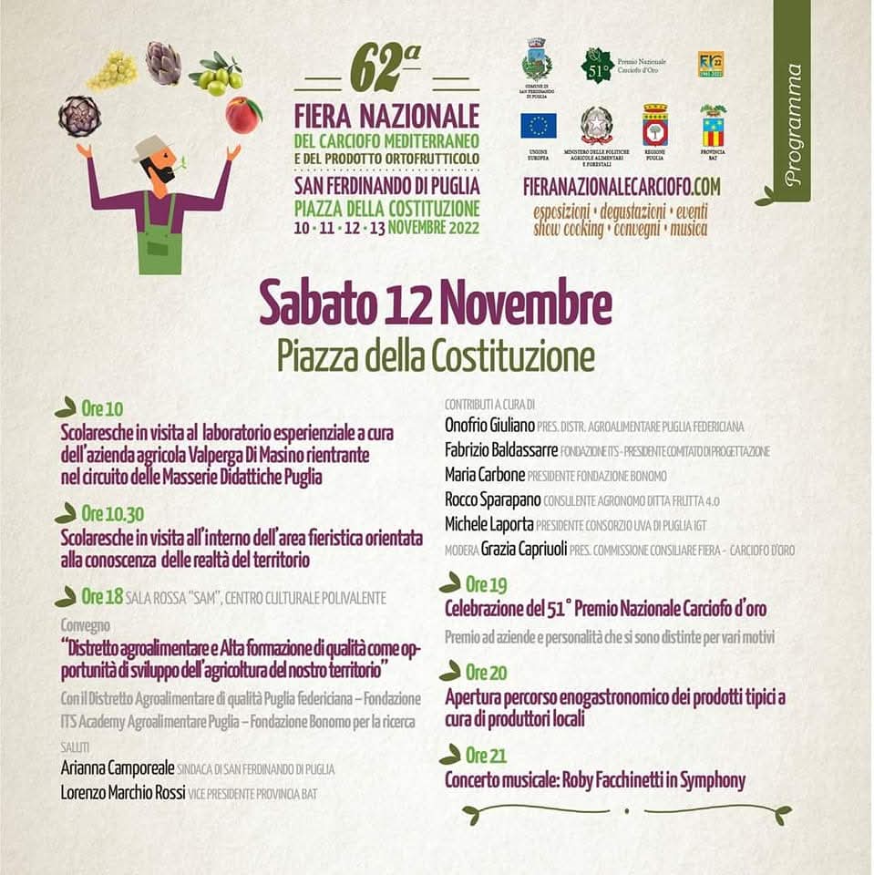 Il Distretto Puglia Federiciana alla 62ª Fiera Nazionale del Carciofo: convegno e Premio Carciofo d’Oro